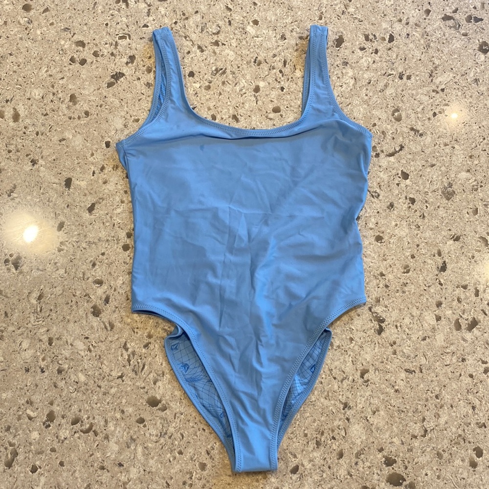 Volcom Light Blue One Piece Swimsuit Size Medium